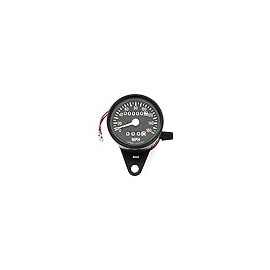 Motorcycle Mini Speedometer w/Trip Meter - 2240:60 - Black - MPH