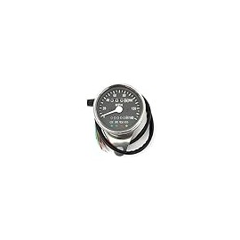 Mini Speedometer w/Indicators & Trip Meter - 2240:60 - Chrome & Black - MPH