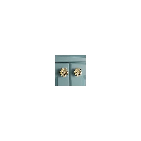 Redeam Flower Shape Brass Cabinet Knobs for Cabinet Drawer Cupboard Dresser Pulls ...