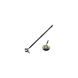 Hoe Garden Tool for Weeding,Stirrup Hoe and 4 Tines Rake 2-in-1 Gardening Tool,Long ...